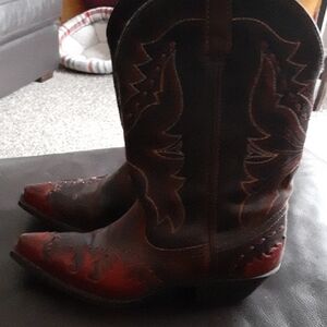 Laredo Brown and Red Heeled Boots